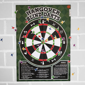 Hangover Blind Darts Trinkspiel mit 65 Dartpfeil-Aufklebern