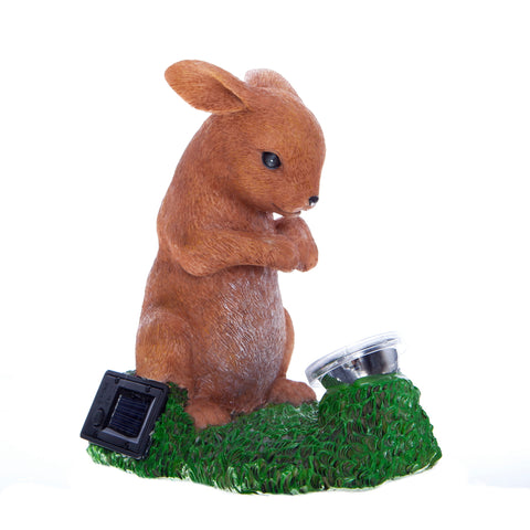 Zombie Hase Gartenfigur mit Solarlampe