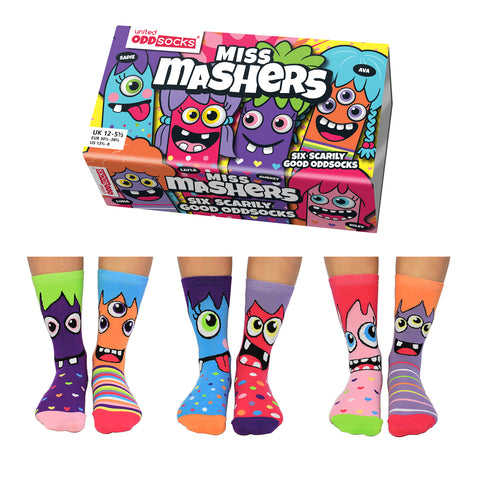 Miss Mashers Monster Oddsocks Socken in 30,5-38,5 im 6er Set