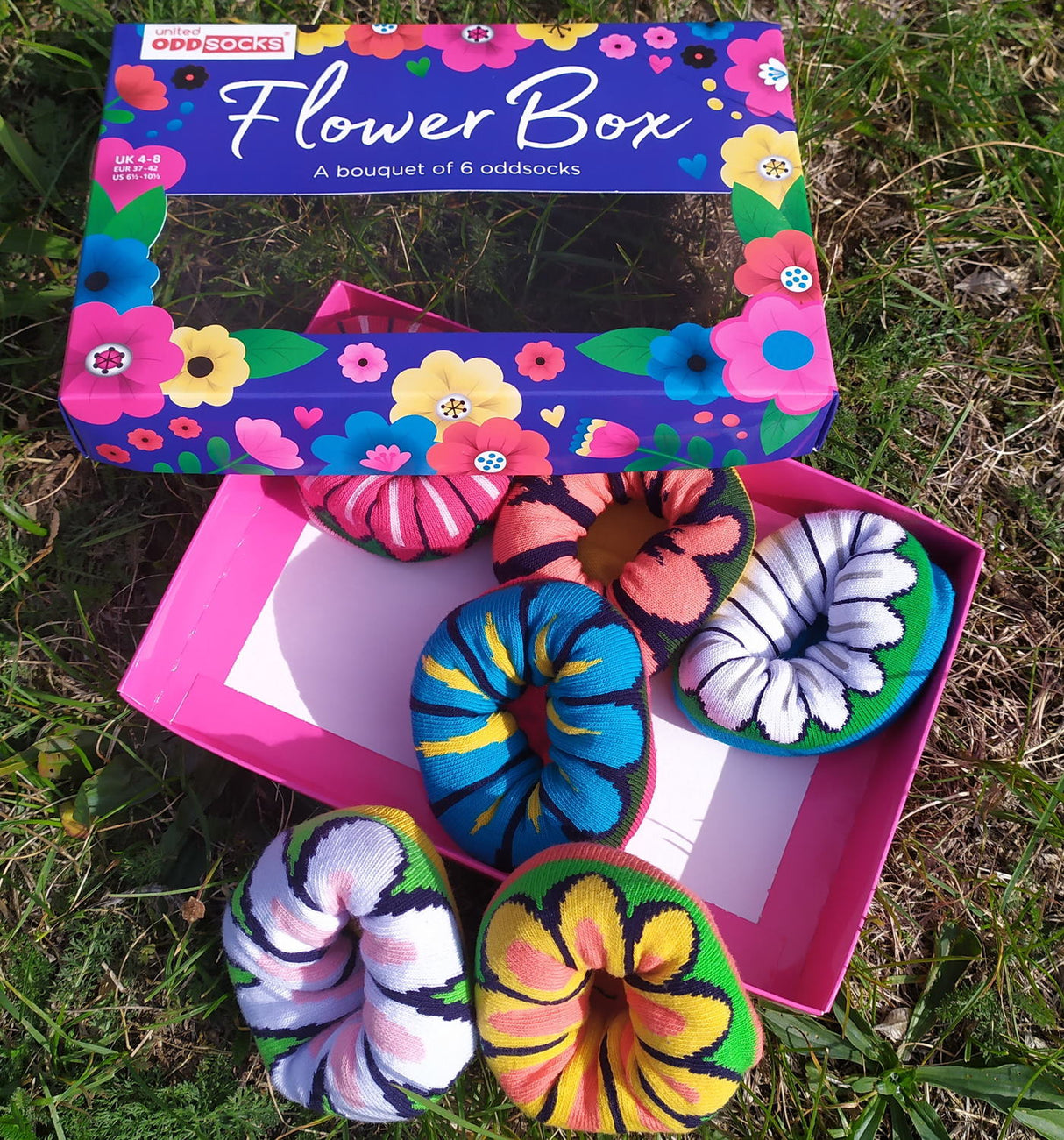 Flower Box Blumen Oddsocks Socken in 37-42 im 6er Set