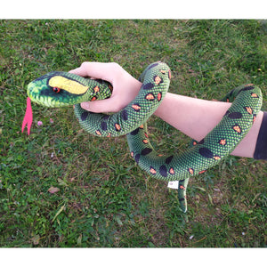 Schlange Kuscheltier mit 1,50m Länge in grün