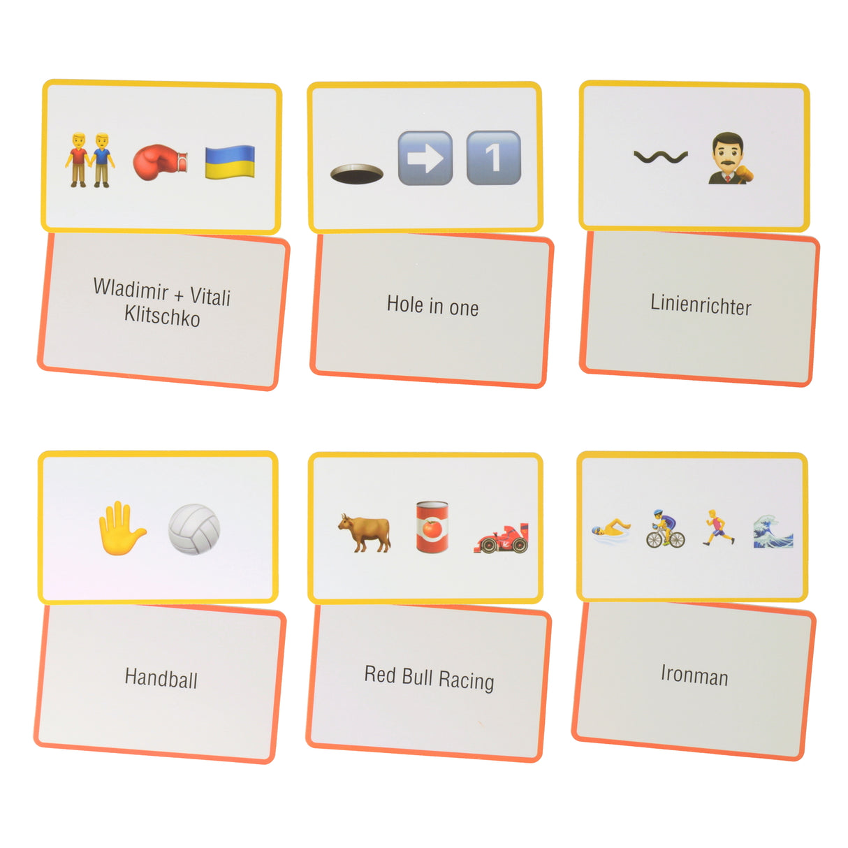 Sport Emoticon Quiz Gesellschaftsspiel mit 56 verschiedenen Karten