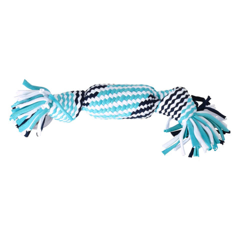 Wurftau Hundespielzeug mit Quietscheffekt in weiß-blau