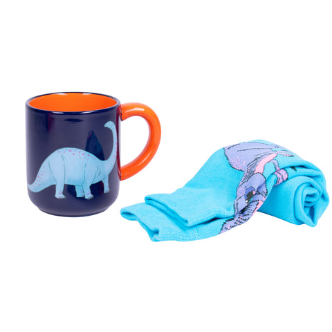Dinosaurier Kaffeebecher mit Socken