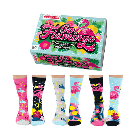 Go Flamingo Oddsocks Socken in 37-42 im 6er Set