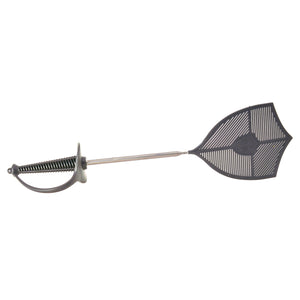 Schwert Fliegenklatsche mit Teleskopstange in grau