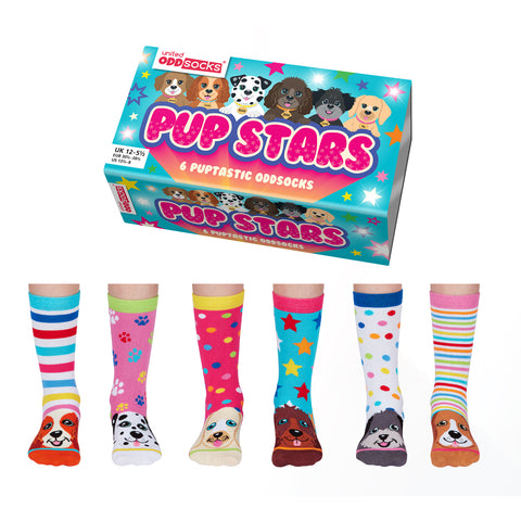 Pup Stars Welpen Oddsocks Socken in 30,5-38,5 im 6er Set