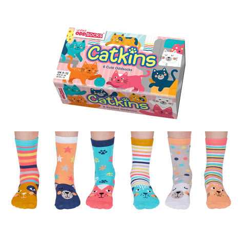 Catkins Katzen Oddsocks Socken in 27-30 im 6er Set