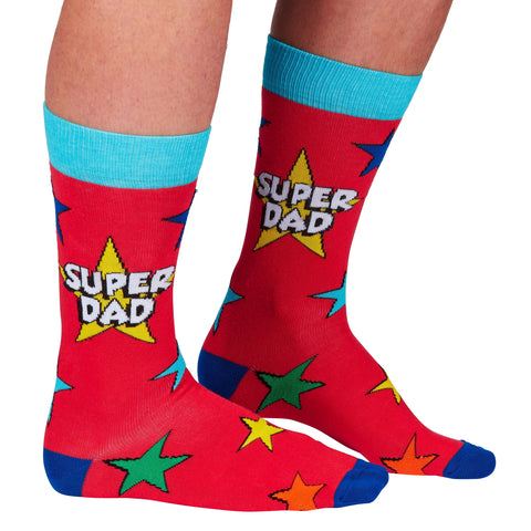 Super Dad Superheld Socken für Männer in 39-46 im Paar