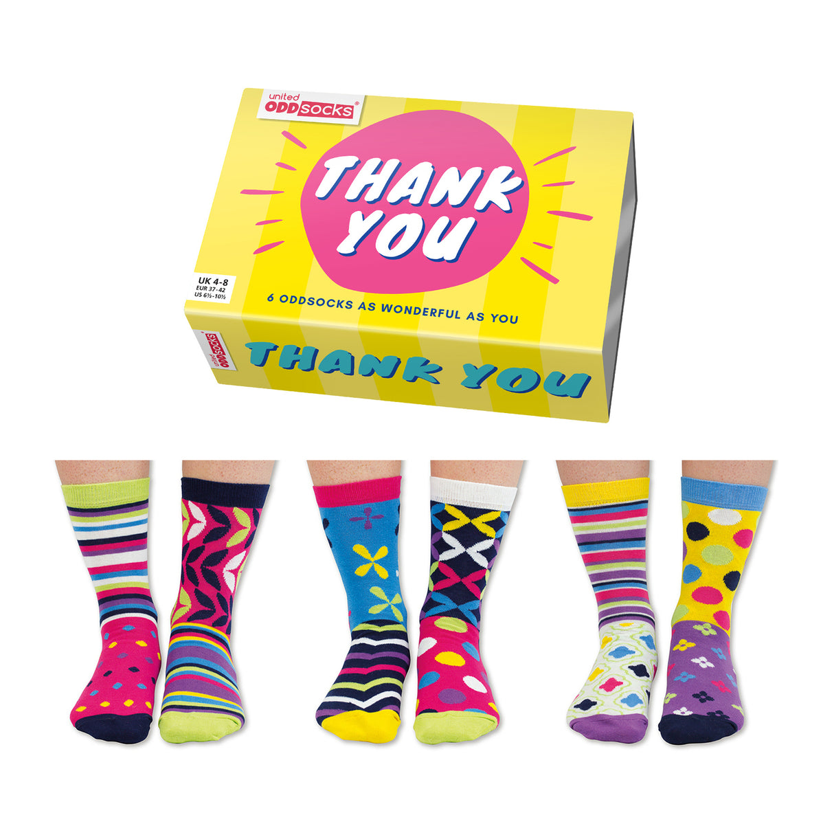 Thank You Danke Oddsocks Socken in 37-42 im 6er Set