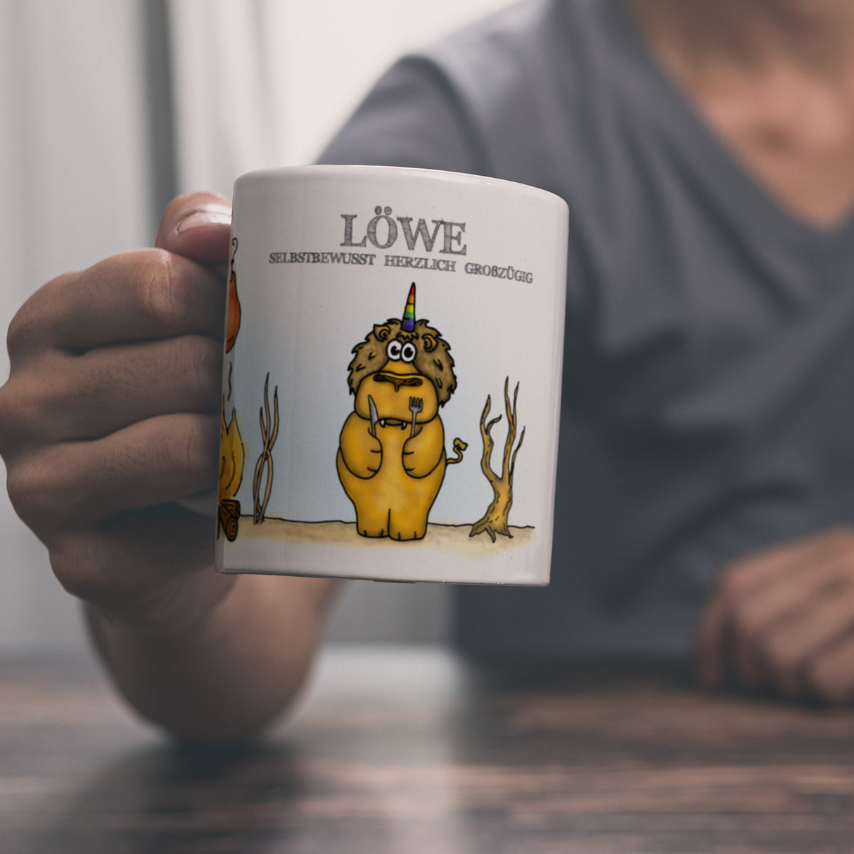 Honeycorns Sternzeichen Löwe Kaffeebecher