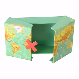 Weltkarte Überraschungsbox Geschenkverpackung mit zwei Fächern
