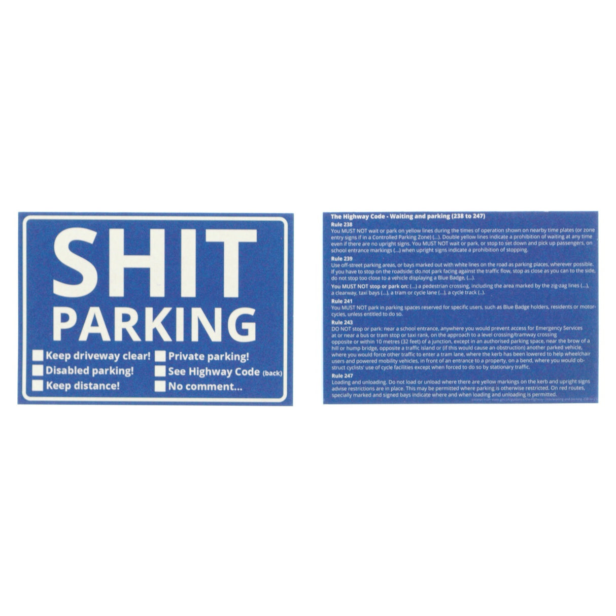 Shit Parking Scheisse Geparkt! Notizblock Englisch: Kaufen und
