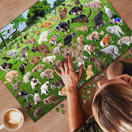 101 Hunde beim Kacken Puzzle mit 1000 Teilen