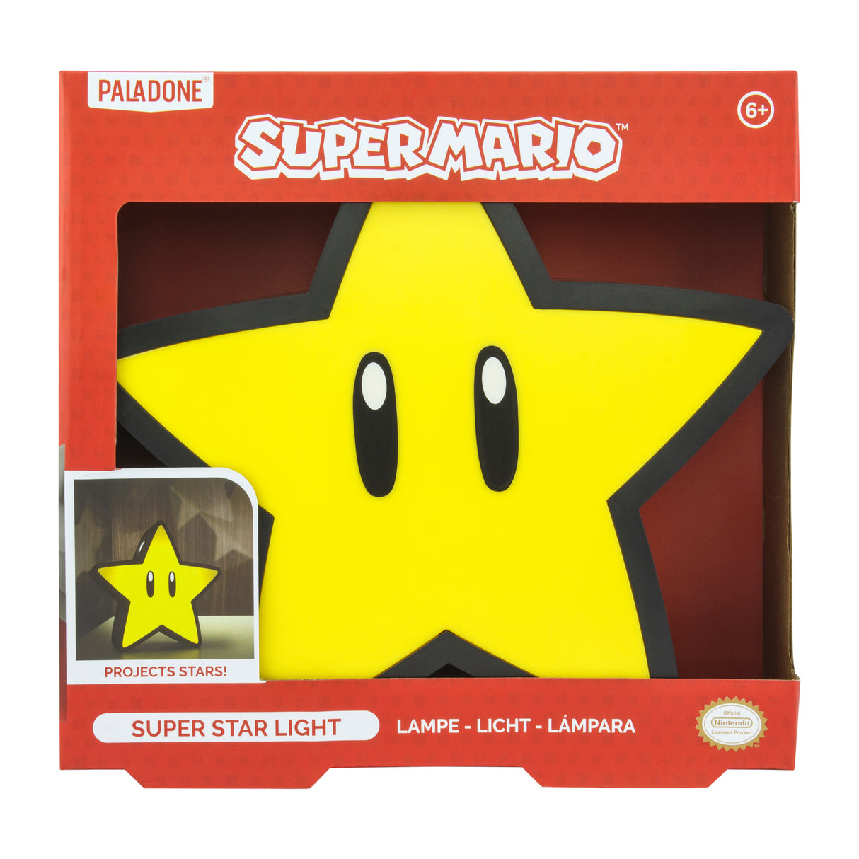 Super Mario XL Super Stern Dekolampe mit Stern Projektor