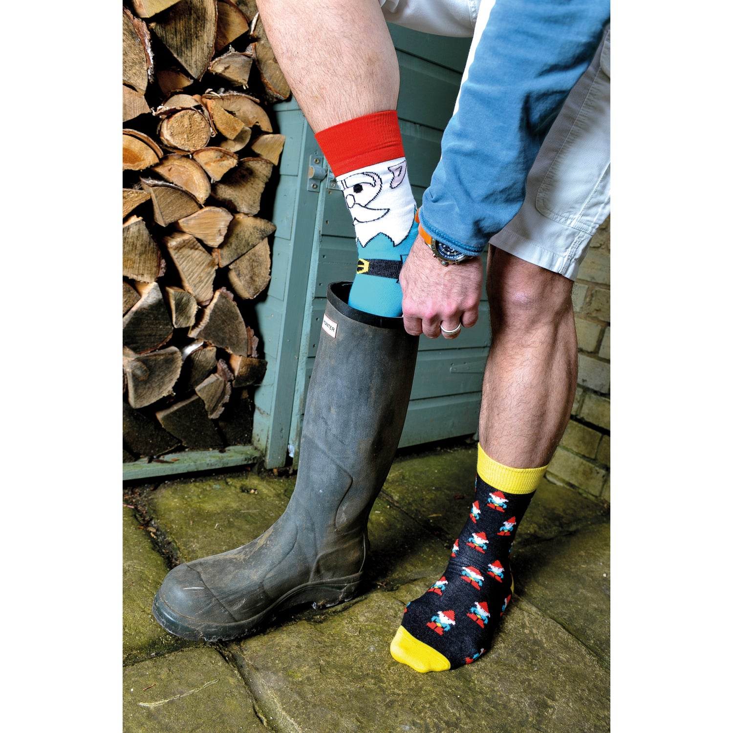 Oddsocks Fork It – Verrückte Socken Im 6er-Set Für Männer, Größe 39-46, Bunte Garten-Motive
